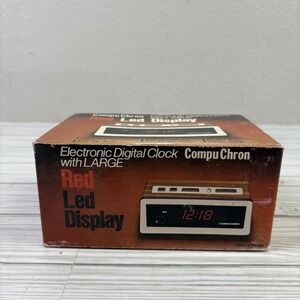 Compu Chron Electronic Digital Clock With Large Red Led Display NIB